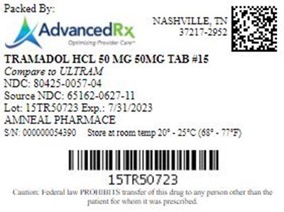 Tramadol HCl 50mg Tab Qty 15 Ndc 80425 0057